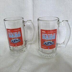 Pair of Super Bowl XXXIX glass mugs